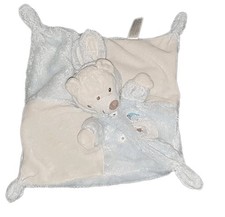 Doudou plat ours bleu Lapin