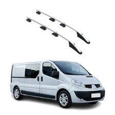 Barres de toit longitudinales pour Renault Trafic 2001-2014 L2 Long Alu Gris