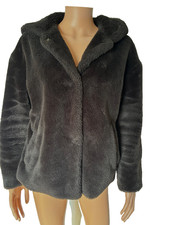 ZARA  veste noire fausse fourrure capuche taille 36 / 38