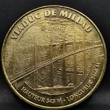 JETON TOURISTIQUE MDP 2011 VIADUC DE MILLAU EIFFAGE AVEYRON / MEDAILLE 34 mm
