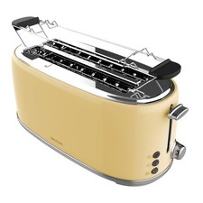 Toast&Taste 1600 Retro Double Beige 4-Slice Toaster. 1630 W 2 Wide and Long S...