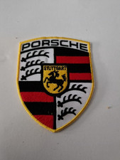 Patch Écusson Thermocollant Brodé Porsche Blanc H 10 Cm L 8 Cm