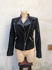 Blouson perfecto cuir et daim