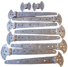 10 pentures charnières fer forgé ancienne Lg déployé 42,5 à 44,5 cm Porte