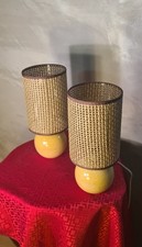 Paire de lampe boule bois massif chevet style scandinave 33x14