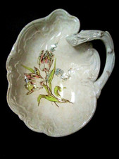 ancien RAVIER MENDIANT SERVITEUR VIDE POCHE Faience fleur tulipe c1850
