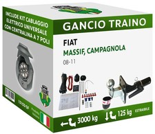 Attelage Rotule Standard Démontable pour Fiat MASSIF, CAMPAGNOLA 4X4 08-11 7p