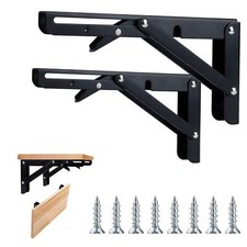 Supports d' Étagères Pliante Métal Console Équerres Pliable Murales pour Cuis...