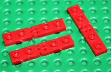3 x Lego Red Hinge Plates