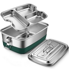 Bento Lunch Box en Inox, Lunch Box 2000ml, Lunchbox avec 3 Compartiments, Ant...