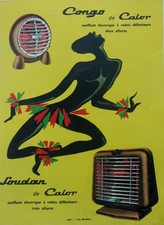 Publicite chauffage  CALOR   modeles CONGO SOUDAN  ANNEE 1955 M1895