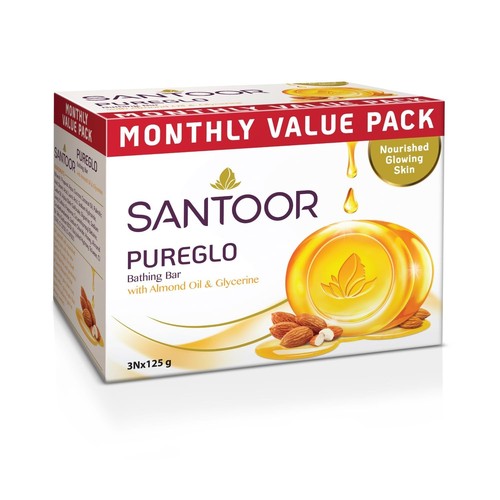 Savon bain santoor pureglo - bain,