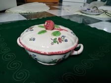 Légumier ou Petite Soupière en Faïence de Gien, modèle Lorraine, décoré main TBE