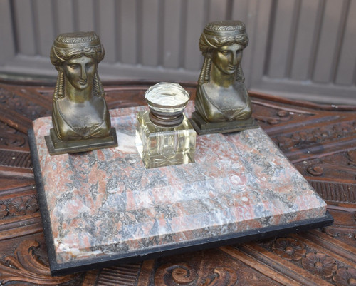 French antique empire marble - , &