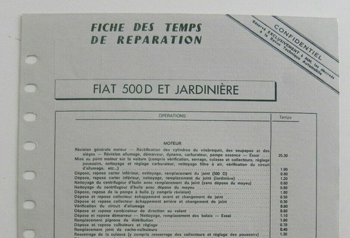 Fiche des temps réparation - fiche, de