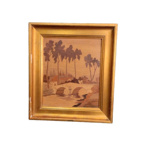 Ancien tableau marqueterie - tableau,