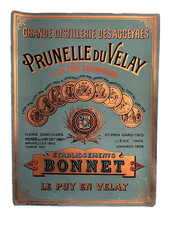 AFFICHE ANCIENNE: PRUNELLE du VELAY -  23,5 x 30,5 cm - DEBUT 19ième.  SUPERBE.