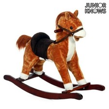 Cheval à bascule en bois avec effet sonore - Jeu pour enfant en peluche