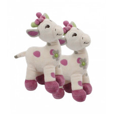 Doudou Girafe blanche rose