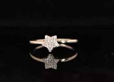 Bague de fiançailles Dimond pour femmes coupe ronde 1 ct en plaqué or jaune 1...