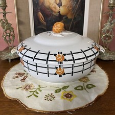 Jolie légumier vintage faïence Saint Amand ( société Amandinoise) aux abricots