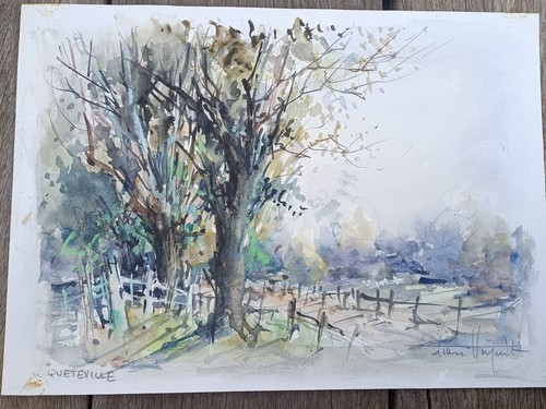 Aquarelle ancienne signée - aquarelle,