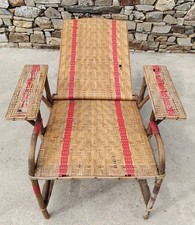 Ancien Fauteuil De Jardin En Rotin Vintage ( Réf : Hang  )