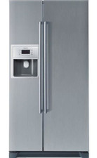 Grand réfrigérateur congélateur américain inox/gris de marque Siemens