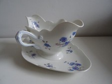 Saucière fleurs bleu grand