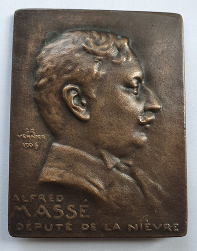 Médaille plaque bronze alfred - plaque,