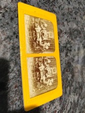 HOMMES CARTE ? VUE STEREOSCOPIQUE ALBUME  COLORISE PAR TRANSPARENC FIN 19 