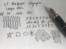 ST DUPONT OLYMPIO LAQUE NOIR_PLUME OR 14K _135 mm