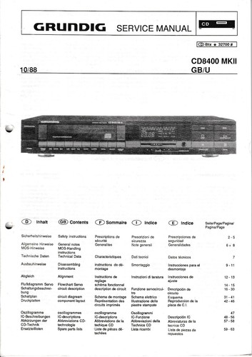 Manuel service pour grundig - manuel,