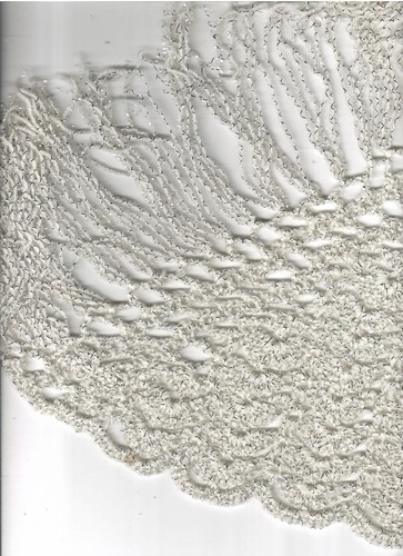 Chale laine blanche fil argent - laine,