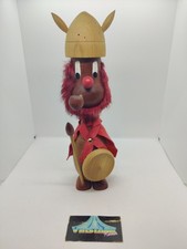 Figurine vintage danoise Viking 30 cm bois Feutre Et Fourrure Bel État 