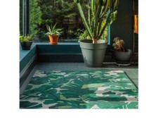 Tapis vert fait main, salon