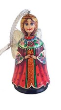 Boule de Noel en bois peint -