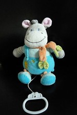 89. DOUDOU PELUCHE MUSICAL NICOTOY ZEBRE ANE CHEVAL BLEU ROSE VERT EXC. ETAT