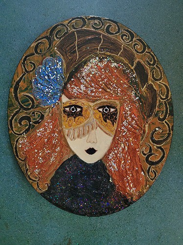 Tableau ovale cuivré - tableau,