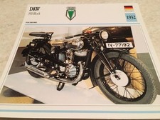 Carte moto DKW 350 Block 1932
