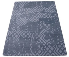 Tapis 100% Laine Gris Foncé 160X230 Cm Tapis Oriental Tissé À La Main HT393