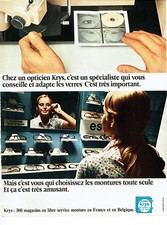 Publicité Advertising 088  1973  Opticiens Krys  montures lunettes