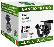 Attelage Démontable Horizontale pour Fiat PANDA Hayon 4x2 GPL 03-11 13 câblage