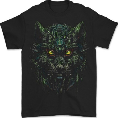 Shirt cyber wolf loup - cyber, loup-garou