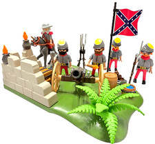 Playmobil diorama canon soldats sudistes guerre américaine civile ouest