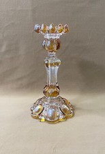 Bougeoir en cristal BACCARAT couleur orange modèle MÉDAILLON chandelier 23,5 cm