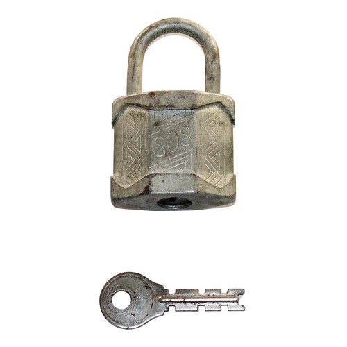 Ancien cadenas clé - +, /