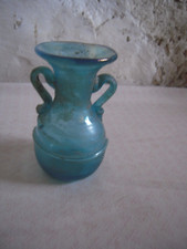 BALSAMAIRE STYLE ROMAIN FLACON A PARFUM ,POT , VASE EN VERRE IRISE DE 12 CMS
