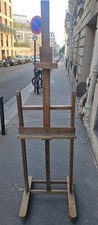 chevalet ancien d'atelier de peintre à crémaillère