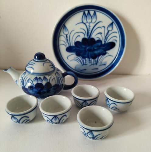 Petit service saké - service, bleu